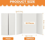 Ctosree 50 Pcs 14 * 22 Inch Tri Fold Poster Board Bulk, Science Fair Project Display Paperboard, Single Wall, Lightweight Presentation Board (White)