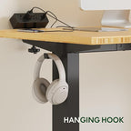 FLEXISPOT EN2 Whole-Piece Bamboo Standing Desk with Clamp Power Strip, 48 x 24'' Electric Stand Up Height Adjustable Desk with Cable Management (Black Frame + 48" Bamboo Top, 2 Packages)