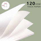 WRENBEN 3PCS Graph Grid 120GSM Thick Paper Spiral Notebooks with Removable Elastic Bands, Medium Size Graphing notebook 5.7" x 8.3" (A5, Grid)