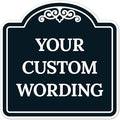 Custom Decorative Sign, Personalized Metal Sign for Business, Driveway, Home, Airbnb, Office Door Plaque, Black Background, 8x8 Inches, ACM, Fade Resistant, Made in USA