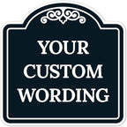 Custom Decorative Sign, Personalized Metal Sign for Business, Driveway, Home, Airbnb, Office Door Plaque, Black Background, 8x8 Inches, ACM, Fade Resistant, Made in USA