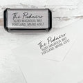 Self Inking Modern Address Stamps | Custom Return Address Stamper (Relaxed Script, Xtra Wide)