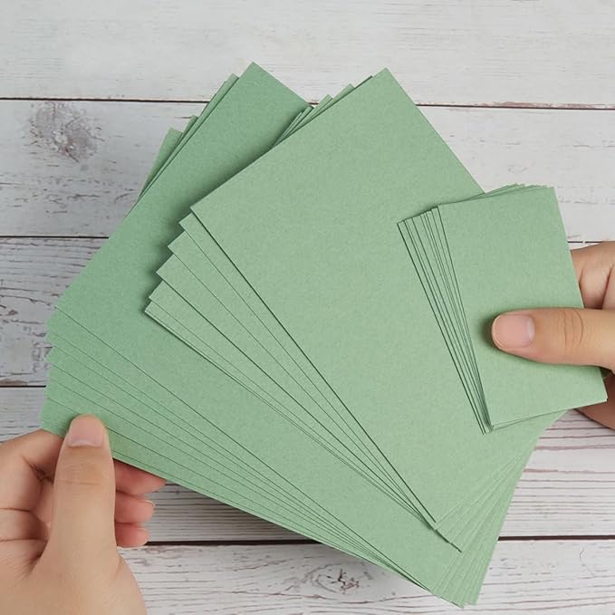 50 Sheets Blank Cardstock Paper 250 GSM Thick Heavy Cards Stock for DIY Art Projects, Card Making, Postcards, Greeting Cards, Birthday Party, Wedding Invitation (Sage-Green, 3x5 inches)