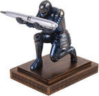 Amoysanli Knight Pen Holder Desk Organizers and Accessories Desk Decor Resin Pen Holder as Gift with a Cool Pen for Office and Home (Blue)