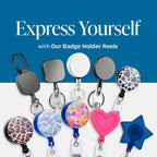 Will Well ID Badge Holder Reel with Clip and Keyring - Heavy-Duty All-Metal Casing with 27.5" UHMWPE Fiber Pull Cord for Durability and Easy Access, Holds up to 8 Keys - 4-Pack, Round, Glossy Black