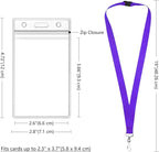 24-Pack Purple Breakaway Lanyards with Waterproof Badge Holders, Polyester Neck Straps for ID Cards, Events, Office, and Schools