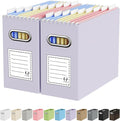 Oterri Cardboard File Organizer Box for Hanging File Folders Letter Size,File Box for Computer Desk,File Cabinet,Working Home,Office,Classroom(Purple, Letter Size - 2 Packs)
