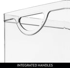 iDesign Pantry Storage Bins with Handles for Cabinets or Fridge - Set of 4 - Clear - Made in USA