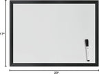 U Brands Magnetic Dry Erase Board White Board, 24" x 18" Inches, Black Wood Frame (307U00-01)