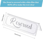 16 Pieces Reserved Sign Acrylic Clear Reserved Table Tent Signs Table Number Holders for Wedding Printed Seating Reservation Restaurant Business Office Meeting Party (White)