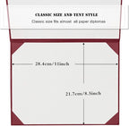Diploma Cover 8.5” x11” Diploma Holder of Graduation Leatherette Padded Certificate（Tent Style
