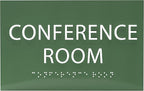 ADA CENTRAL SIGNS - 6" X4" Conference Room Sign - ADA Compliant Tactile Graphics Grade 2 Braille Text Privacy Sign | Wall Mount Plastic Meeting Signs For Schools, Hospitals, Offices, and Apartments