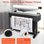 Plotter Paper 36" x 150', 2" Core 4.2 mil - 80 g/m² 20lb Bond Tracing Paper Roll for Wide Format Ink Jet Printers | Architectural Blueprints, Engineering Drawings, CAD, Custom-Sized Prints (4 Rolls）