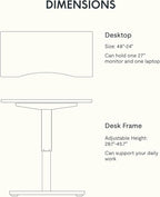 FLEXISPOT EN1 Bamboo Standing Desk, 48 x 24 Inches Whole-Piece Electric Height Adjustable Desk for Home Office (Silver Frame + Bamboo Curved Desktop, 2 Packages)