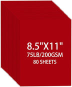Cardstock 8.5 X 11, 80 Sheets Christmas Red Card Stock, 75lb/ 200gsm Copy Paper, Cardstock Printer Paper for Art, Drawing, Invitations, DIY Cards, Craft, Construction, School & Office Supplie