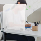Desk Divider, Acrylic Desk Privacy Panels, Privacy Desk Screen, Frosted Acrylic Partitions with C-Type Clamps Acrylic Table Top Sneeze Guard for Offices Schools (17x18x2 in)