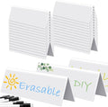Fainne 60 Sets Dry Erase Name Tent Cards with Black Markers 8.7 x 2.8 x 1.9 Inches White Reusable Name Plate Wipe Clean Desk Tags Sign for Classroom Table Office Conference Meeting Weddings