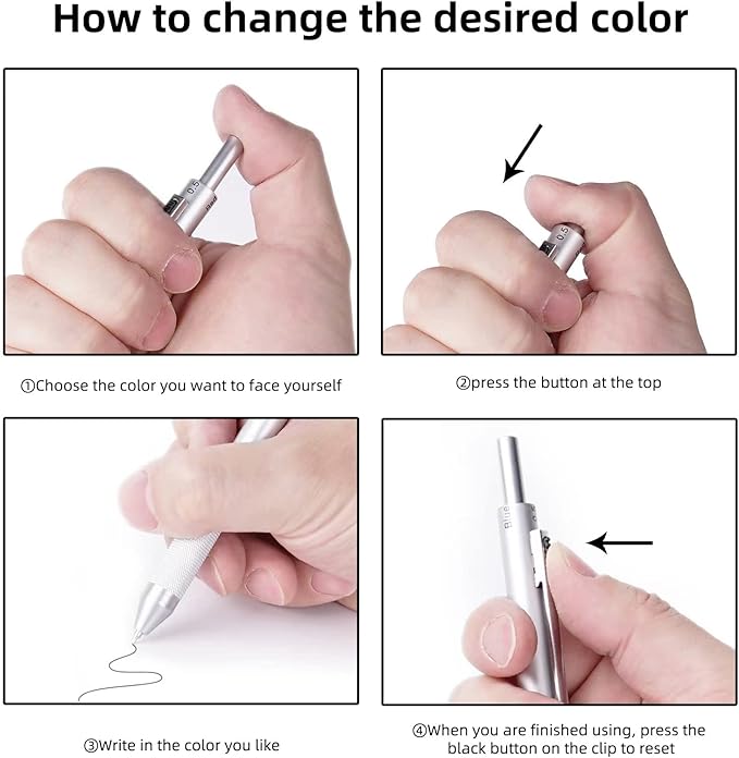 YOUMI Multicolor pen 4 in 1 Multifunction Pen with Metal Cased 0.5mm Mechanical Pencil Red Ballpoint Pen Blue BallpointPen and Black Ballpoint Pen Gift for Journaling (Red)