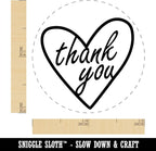 Thank You in Heart Self-Inking Rubber Stamp for Stamping Ink Stamper Crafting Planners - 1/2 Inch Mini - Yellow Ink