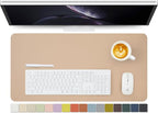 Leather Desk Mat - Non-Slip PU Desk Pad for Office and Home - Desk Organization and Accessories - Ideal for Large Mouse Pad and Desk Mats on Top of Desks (Apricot,27.6"x 13.8")