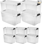 Sterilite 4-Pack 70 Quart & 6-Pack 30 Quart Ultra Latching Box, Clear Plastic Storage Bins with Lids - Heavy-Duty Organizing Containers for Closet, Bathroom, and Office