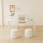 OSCHF Solid Wood Study Desk - 63" Double Long Computer Table for Home Office, 2-Person PC Workstation, White