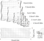 UCEC 7 Pieces Acrylic Stamp Block Assorted Sizes Clear Acrylic Mounting Blocks Set, Decorative Stamp Blocks with Grid Lines for Scrapbooking Crafts Making