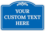 Custom Decorative Sign, Personalized Metal Sign for Business, Driveway, Home, Airbnb, Office Door Plaque, Blue Background Sign, 7x10 Inches, ACM, Fade Resistant, Made in USA by Sigo Signs