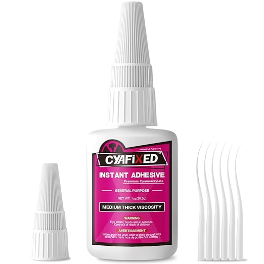 Super Glue Liquid, Instant Clear Cyanoacrylate Medium Thick Viscosity Adhesive, Food Safe CA Glue For Shoe Repair Leather Ceramic Plastic Glass Metal Wood Aquarium Porcelain Rubber Pottery Model Craft