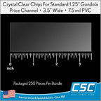 Clip Strip Corp. Price/Data Channel Label Holder Chips, Clear Plastic Tags, 3.5" L x 1.25" H, 7.5 Mil Thick, Gondola Shelf Edge, Reusable, Made for Point of Purchase Shelf Molding (5000)