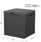 Decksplore 35 Gallon Outdoor Storage Box Waterproof Lockable Resin Deck Box Large, Patio Storage Bin for Pool Accessories Cushion Furniture, Garden Tools, UV-Resistant Outside Delivery Black