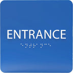 ADA CENTRAL SIGNS - 6" X6" Entrance Sign - ADA Compliant Tactile Graphics Grade 2 Braille Text Acrylic Wall Sign - Entry, Way in, Access Signs for Office, Hotel, Schools, Apartment, and Restaurants