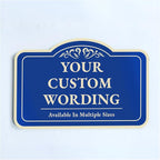 Custom Decorative Outdoor Metal Sign - Personalized Aluminum Sign, Design 1 Blue Steel 42x28 In, Waterproof, Made In USA