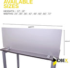 OBEX Acrylic Free Standing Screen, Divider for Desk Privacy Home & Office Partitions for Table Top Workstation, Portable Cubicle Panel for Work, 24" x 24", Frosted