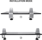 Heavy Duty Sneeze Guard Clamp For 0.1" to 1" Thick Panel,Desk Partition Support Clamps,Adjustable Aluminum Desktop Divider Holder,Easy to Install Desk Privacy Panel Clips, 4 Pack,Silver