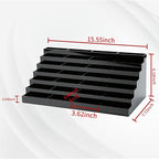 Vevitts Acrylic Business Card Holder for Desk Multiple Business Card Holders 28 Slot 7 Tier Large Business Card Organizer Business Card Display Rack Black Plastic Business Card Stand for Home Office