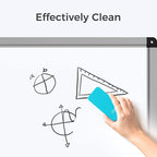 loukin Magnetic Dry Erase Eraser, Whiteboard Eraser, Glass Board Remover, 3.4 fl oz Whiteboard Cleaner Included, for Classroom, Home and Office Use (Blue)
