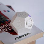 Mini 12 Sided Cube Timer, 11 Preset Times Pomodoro Timer for Enhanced Productivity. Ideal for ADHD Management, Workout, Study & Kitchen Cooking. Easy to Use（White）