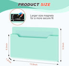 Feifeiya Magnetic Pocket File Holder Large File Folder Organizer Paper Mail Letters Holder Wall Hanging Office Supplies for Refrigerator Whiteboard Cabinets(13.8 x 8.3 Inch,Horizontal,Mint Green)
