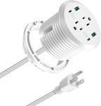 Desktop Power Grommet 3-inch Hole,40W Total Fast Charging Station, 2 PD 20W USB C Port,Flush-Mount Recessed Power Strip, 2 AC Outlets,4 USB Ports,in to The Top of Your Desk,6ft Cord