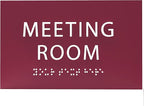 ADA CENTRAL SIGNS - 6" X4" Meeting Room Sign - ADA Compliant Tactile Graphics Grade 2 Braille Text Acrylic Wall Sign | Privacy, Interview, Room Name Sign for Schools, Hospitals, Offices, & Apartments