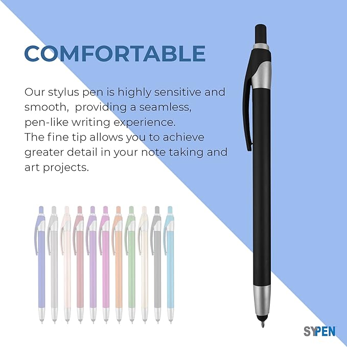 Personalized With your Custom Logo or Text Pens-Pack of 450- for Marketing, Parties, and Events, 2 in 1 Capacitive Stylus & Ballpoint Pen Compatible With Touchscreen Devices, Blue Ink, Black Pens