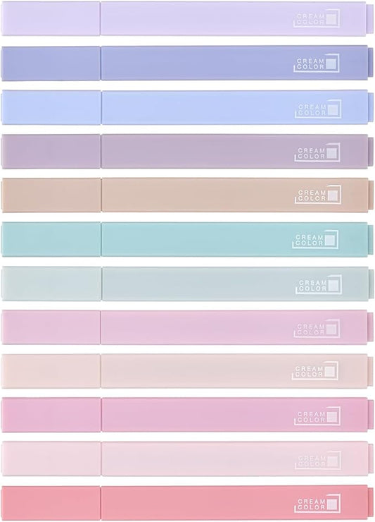12 Packs Aesthetic Highlighters, Assorted Colors With Soft Chisel Tip,No Bleed Bible Highlighter Pastel, Cute Highlighters