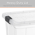 Superio Clear Storage Boxes with Lids, 11 Quart Plastic Container Bins for Organizing, Stackable Crates, BPA Free, Non Toxic, Odor Free, Organizers for Home, Office, School, and Dorm