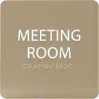 ADA CENTRAL SIGNS - 6" X6" Meeting Room Sign - ADA Compliant Tactile Graphics Grade 2 Braille Text Acrylic Wall Sign - Privacy Interview Room Name Door Sign for Schools Hospitals Offices & Apartments