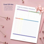 Task Planner & Tracker 8.5 x 11 Tear-Off 70 Sheet Planner Pad – Project Organizer with Time Log, Top Priority, Follow-Up – Notepad for Home & Office (White, Colorful, 2 Pack)