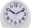 Tinload 5.5" Large Analog Alarm Clock Silent Non Ticking, Gentle Wake, Beep Sounds, Increasing Volume, Battery Operated Snooze and Manual Light, Easy Set,White(Best for Elder)