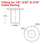 BLIKA 150 Pack Stainless Steel Protector Sleeves for 1/8" 5/32" or 3/16" Deck Cable Railing, for Wood/Composite Posts, T316 Marine Grade