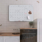 TOWON 47 x 35 Inch Large Glass Dry Erase Board, Magnetic Whiteboard Calendar, Monthly Planner Set, White
