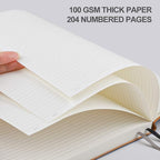 B5 College Ruled Notebook Softcover Journals (2-Pack)- AHGXG Large Composition Notebook 7.6 x 10 inch with Thick 100gsm Lined Paper, Total 408 Numbered Pages, Black Brown